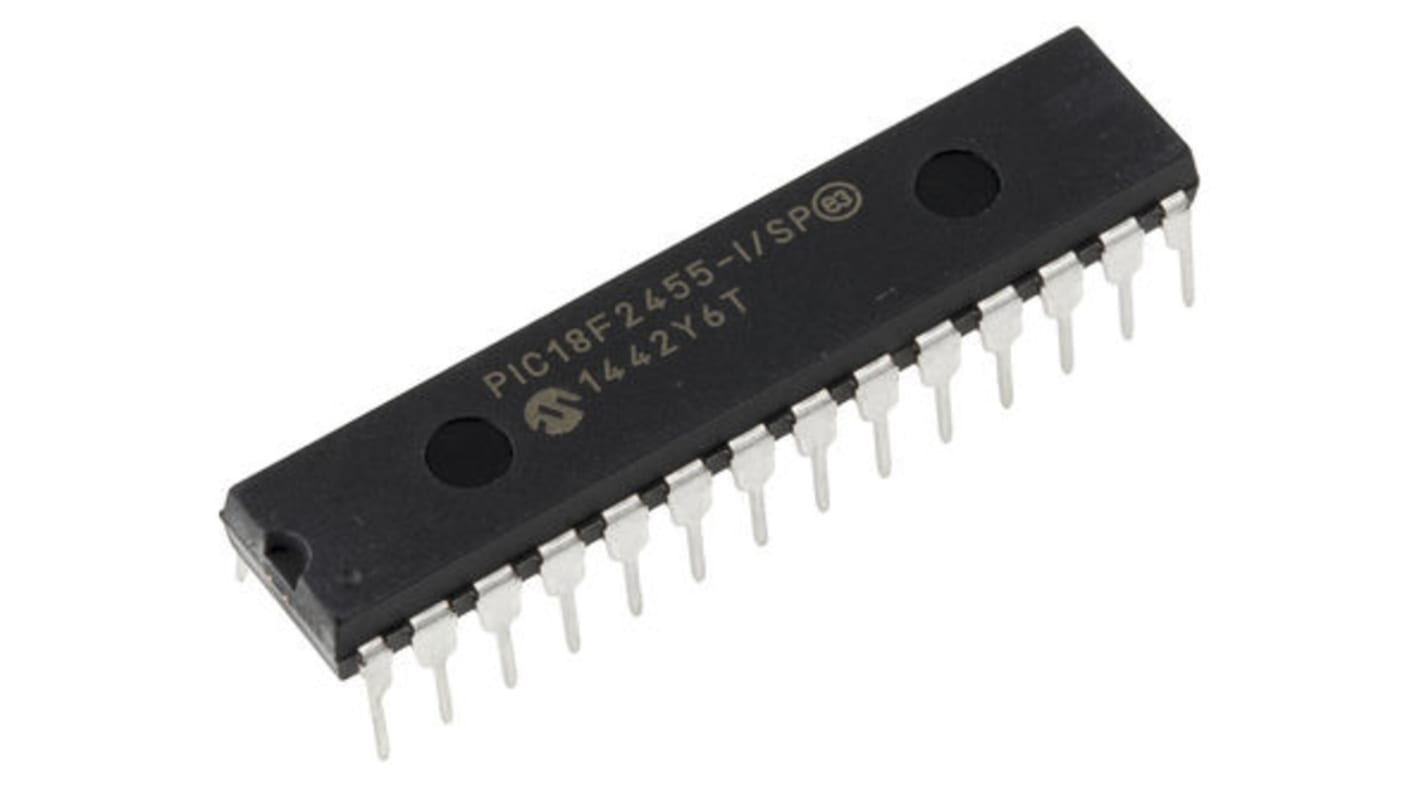 Microcontrollore Microchip, PIC, SPDIP, PIC18F, 28 Pin, Su foro, 8bit, 48MHz