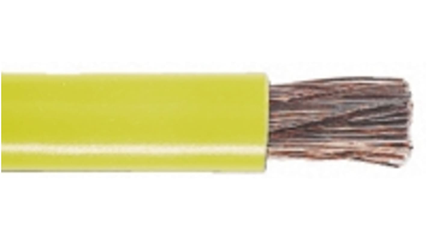 RS PRO Yellow 16mm² Hook Up Wire, 6 AWG, 126/0.4 mm, 100m, PVC Insulation