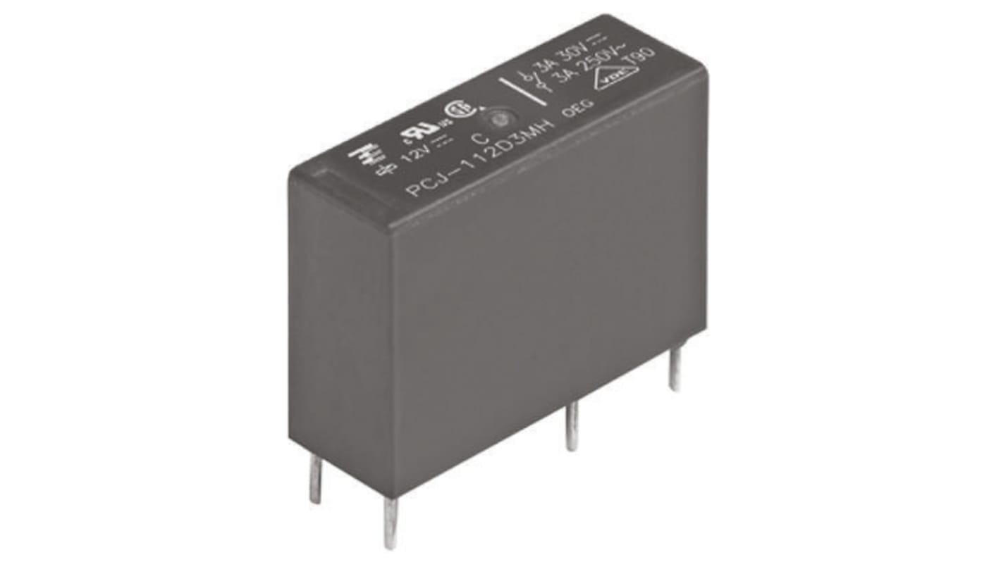 TE Connectivity PCB Mount Power Relay, 24V dc Coil, 3A Switching Current, SPST