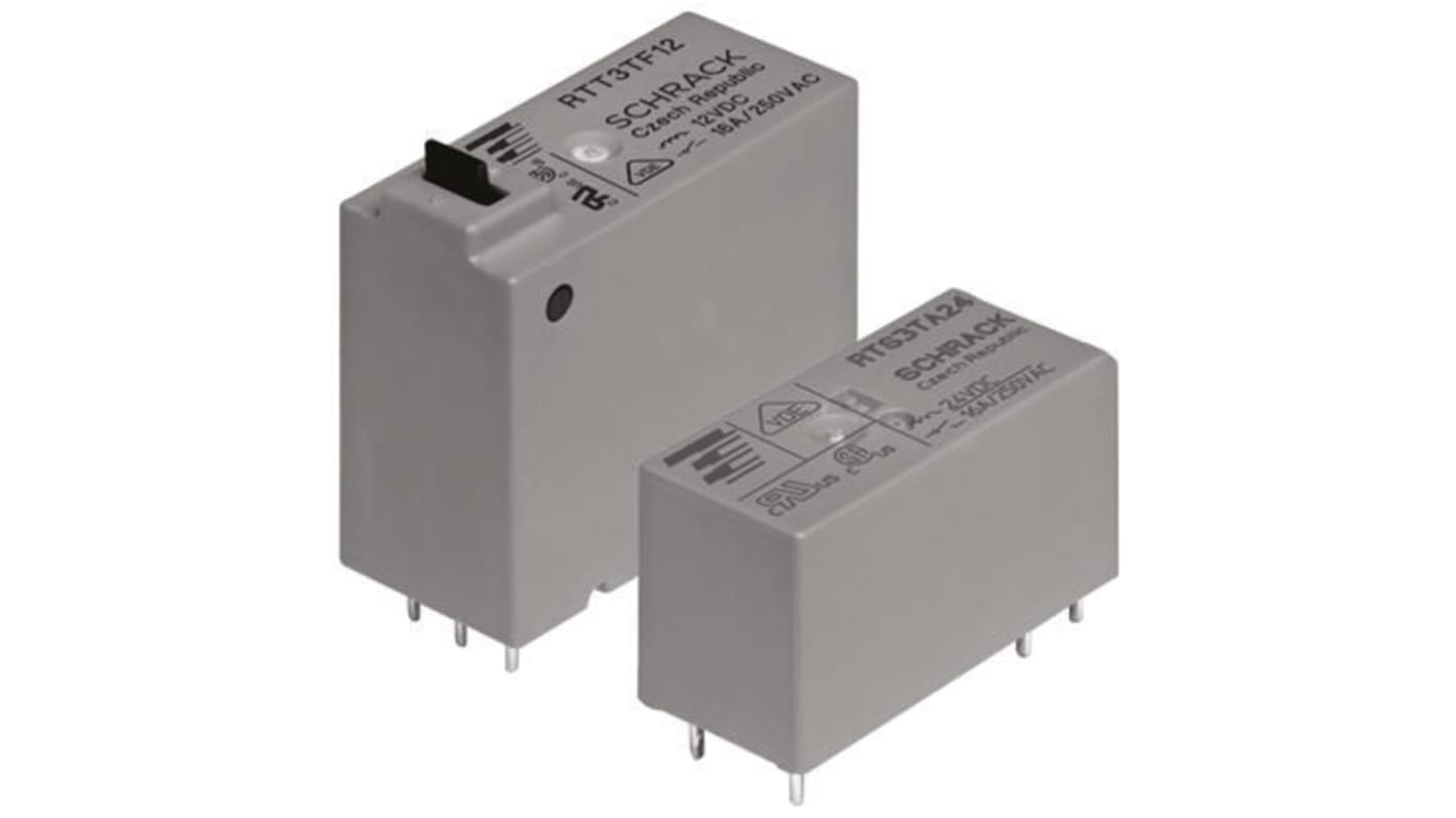 TE Connectivity PCB Mount Latching Power Relay, 12V dc Coil, 16A Switching Current, SPST