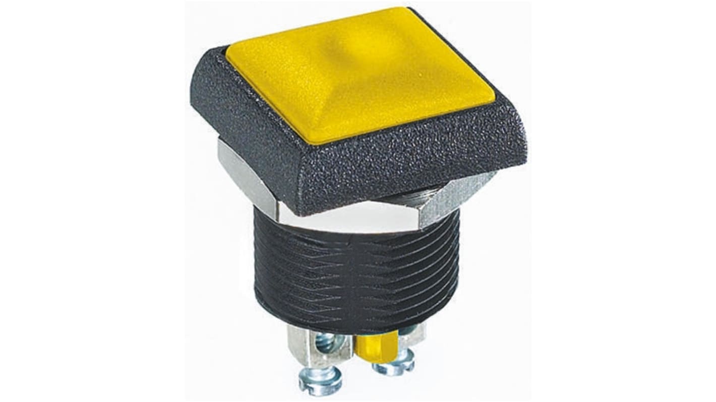 APEM Push Button Switch, Momentary, Panel Mount, 14.8mm Cutout, SPST, 250V ac, IP67