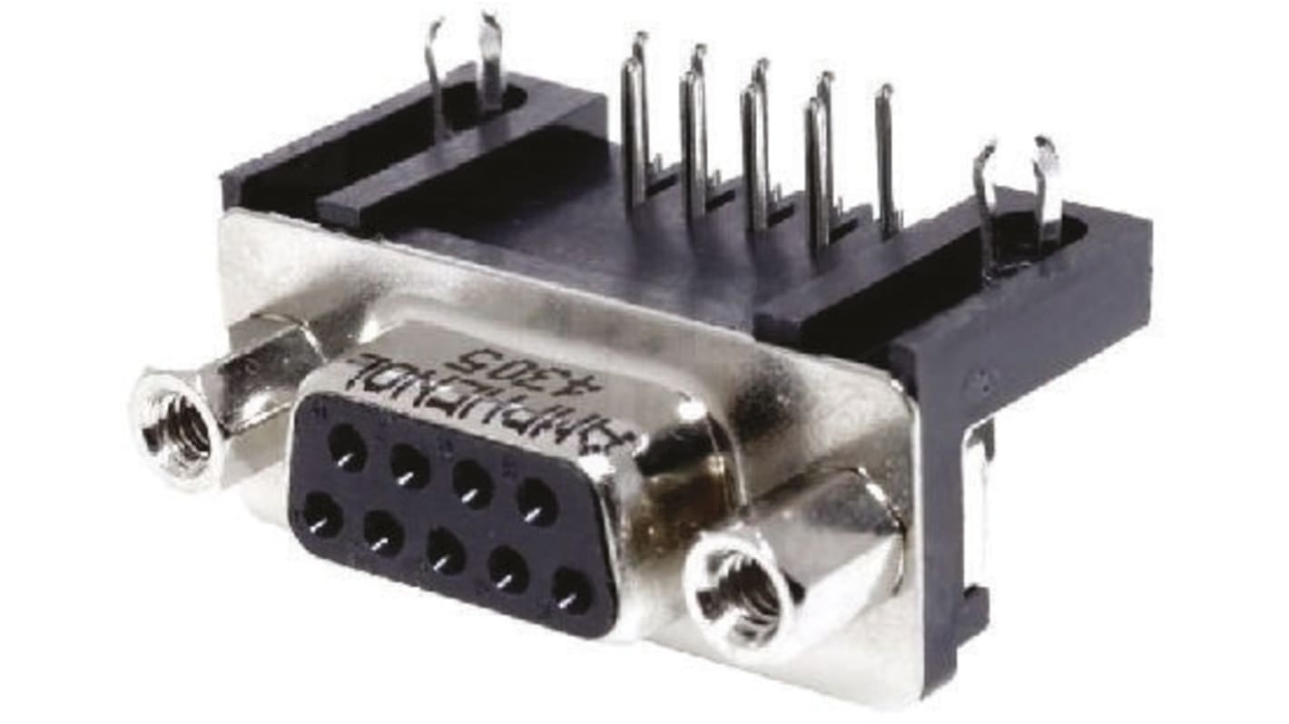 Amphenol Communications Solutions D-subコネクタ, 9極, オス, スルーホール実装, L717SDE09P1ACH4F