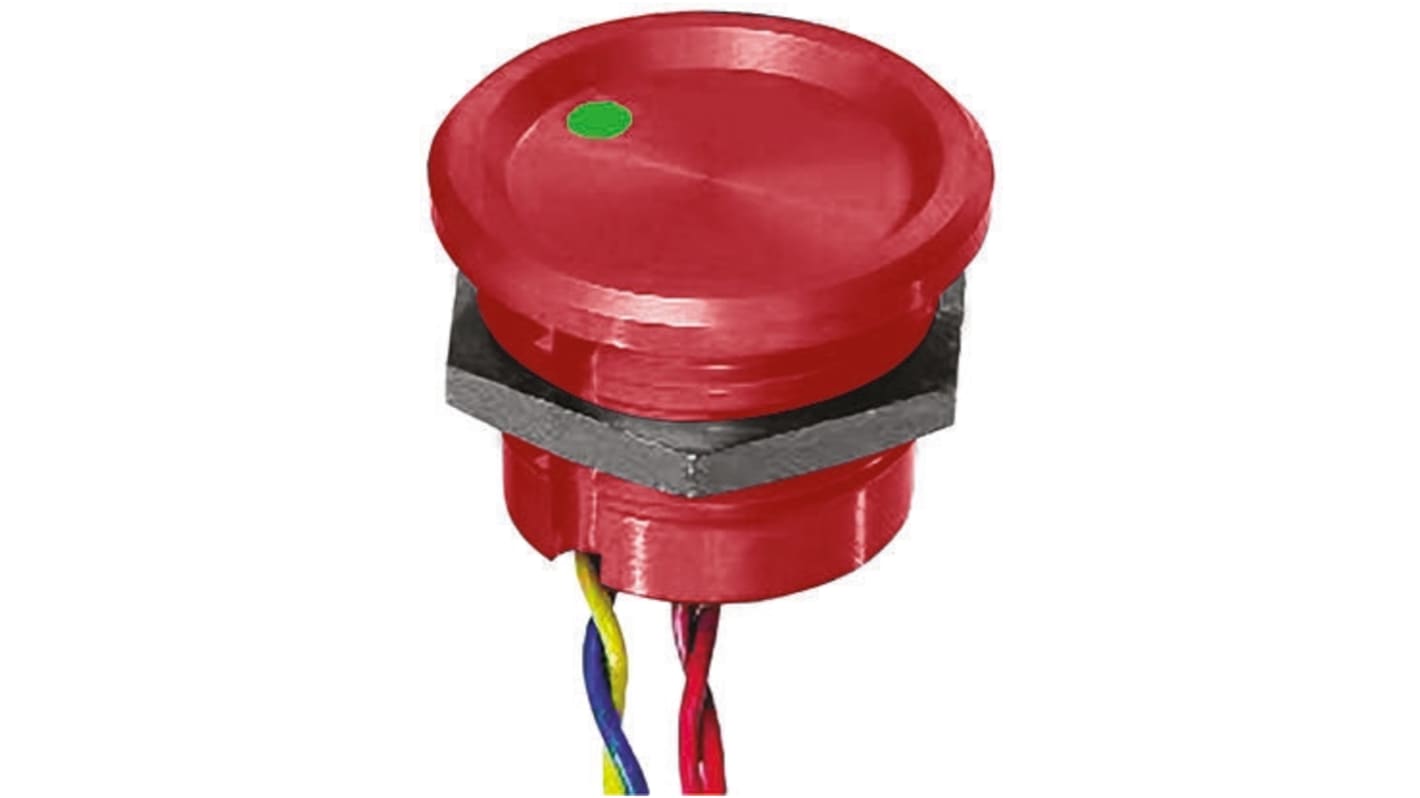 APEM Illuminated Piezo Switch, Momentary, Pulse, SPST, IP68, Wire Lead, 200 mA @ 24 V dc, -40 → +75°C