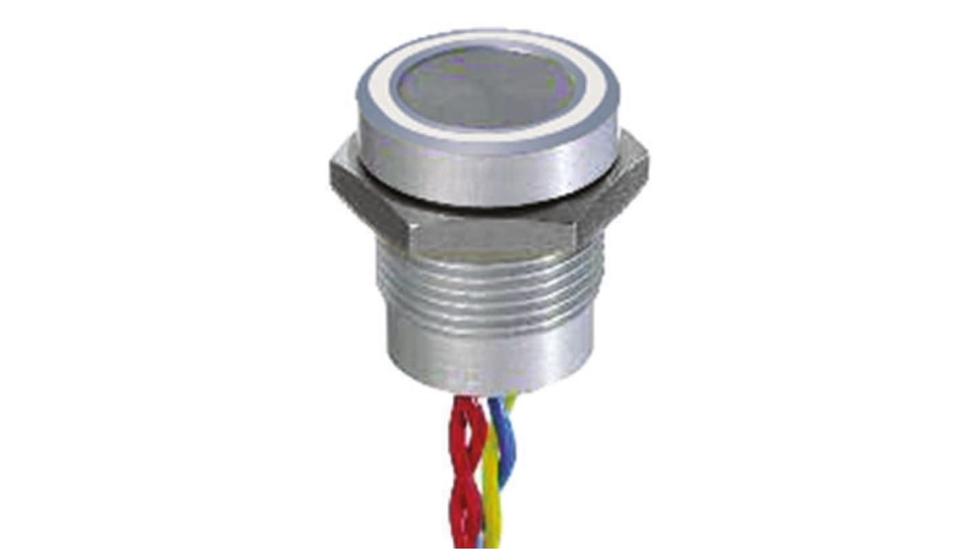 APEM Illuminated Piezo Switch, Momentary, Pulse, SPST, IP68, Flying Lead, 200 mA @ 24 V dc, -40 → +75°C