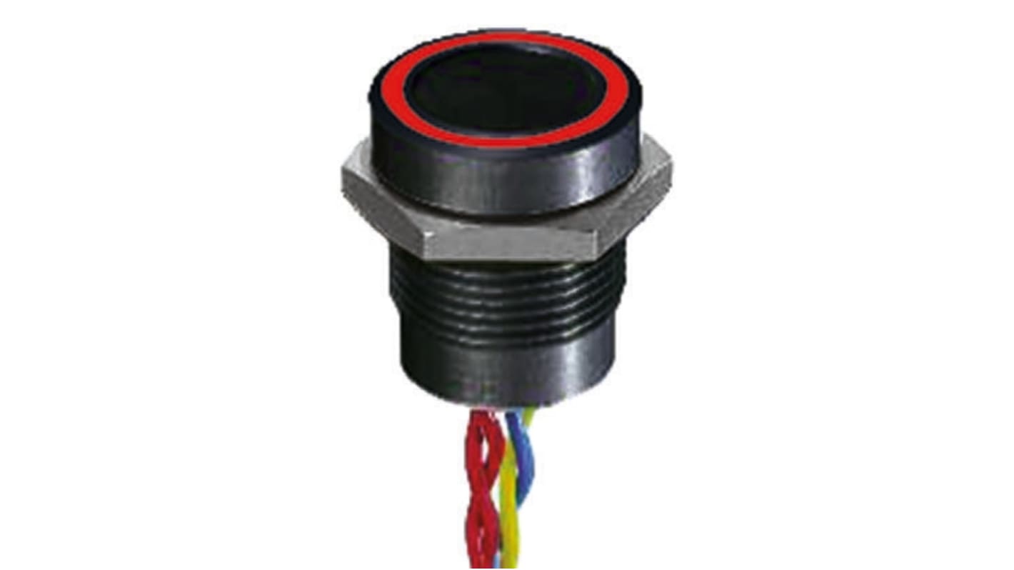 APEM Illuminated Piezo Switch, Latching, IP68, Flying Lead, 200 mA @ 24 V dc, -40 → +75°C