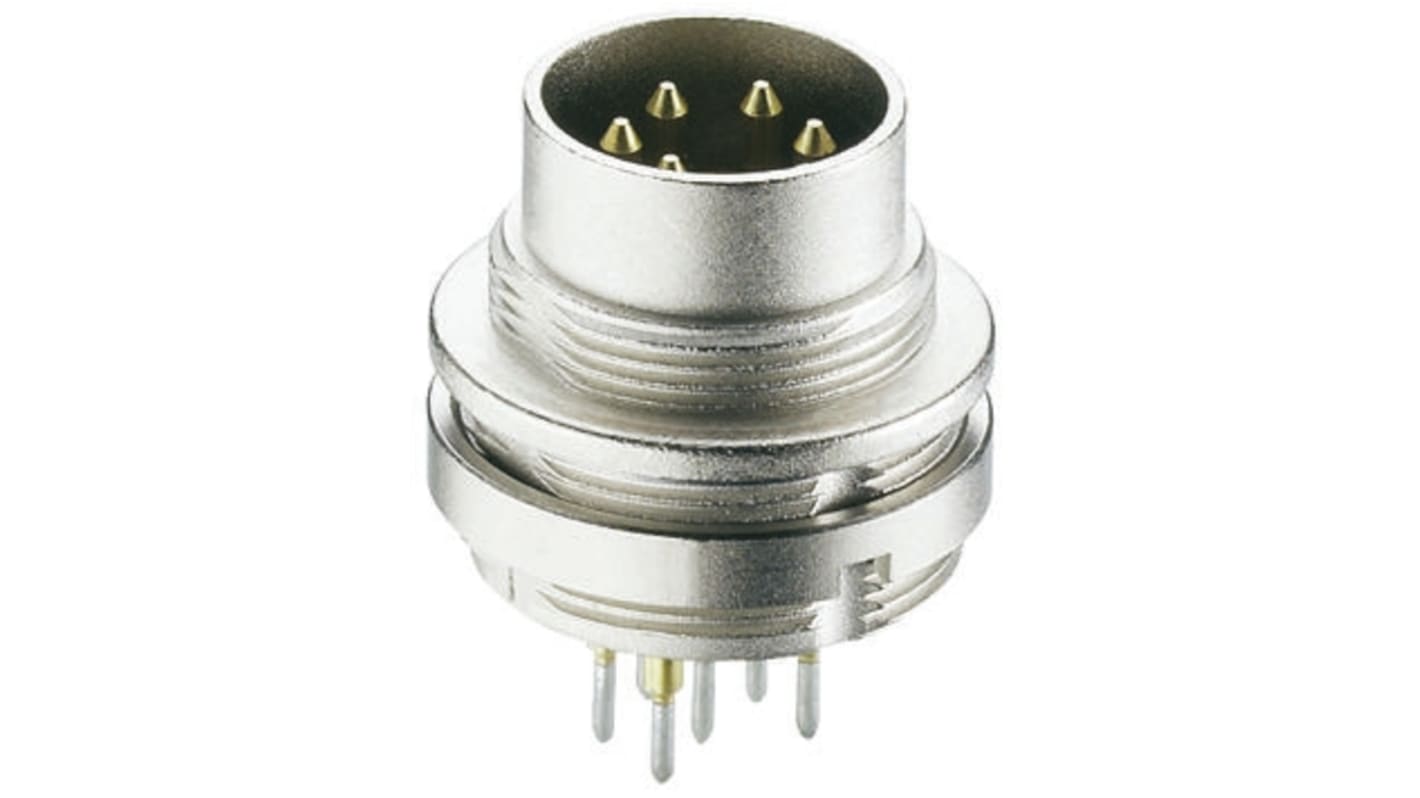 Conector DIN Hembra Lumberg de 7 vías, 5A, 60 Vac, DIN EN 60529, IP68