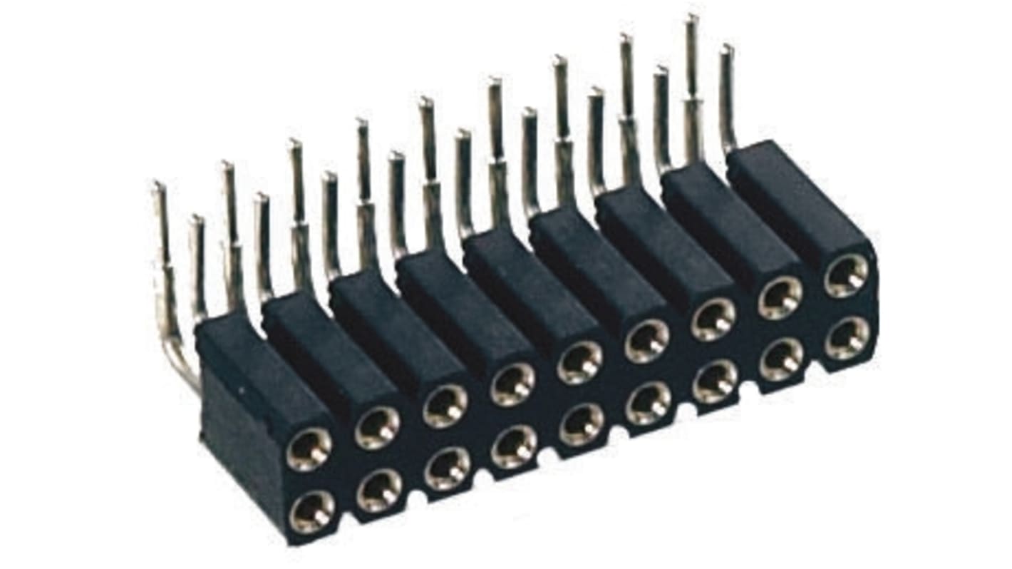 Gniazdo PCB 20 -pinowe 2 -rzędowe raster: 2.54mm typu płytka – płytka Kąt Proste Montaż na płytce drukowanej