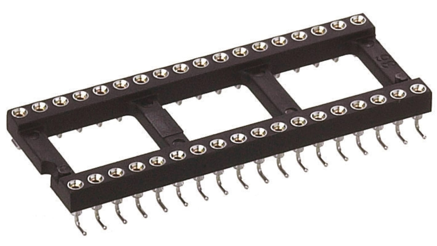 Preci-Dip 2.54mm Pitch Vertical 24 Way, SMT Turned Pin Open Frame IC Dip Socket, 1A