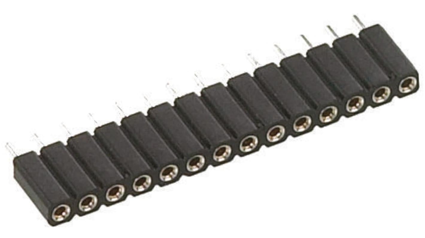 Preci-Dip SIP2插座 SIL插座, 2.54mm节距, THT, 直向, 5.08 x 2.54 x 7mm