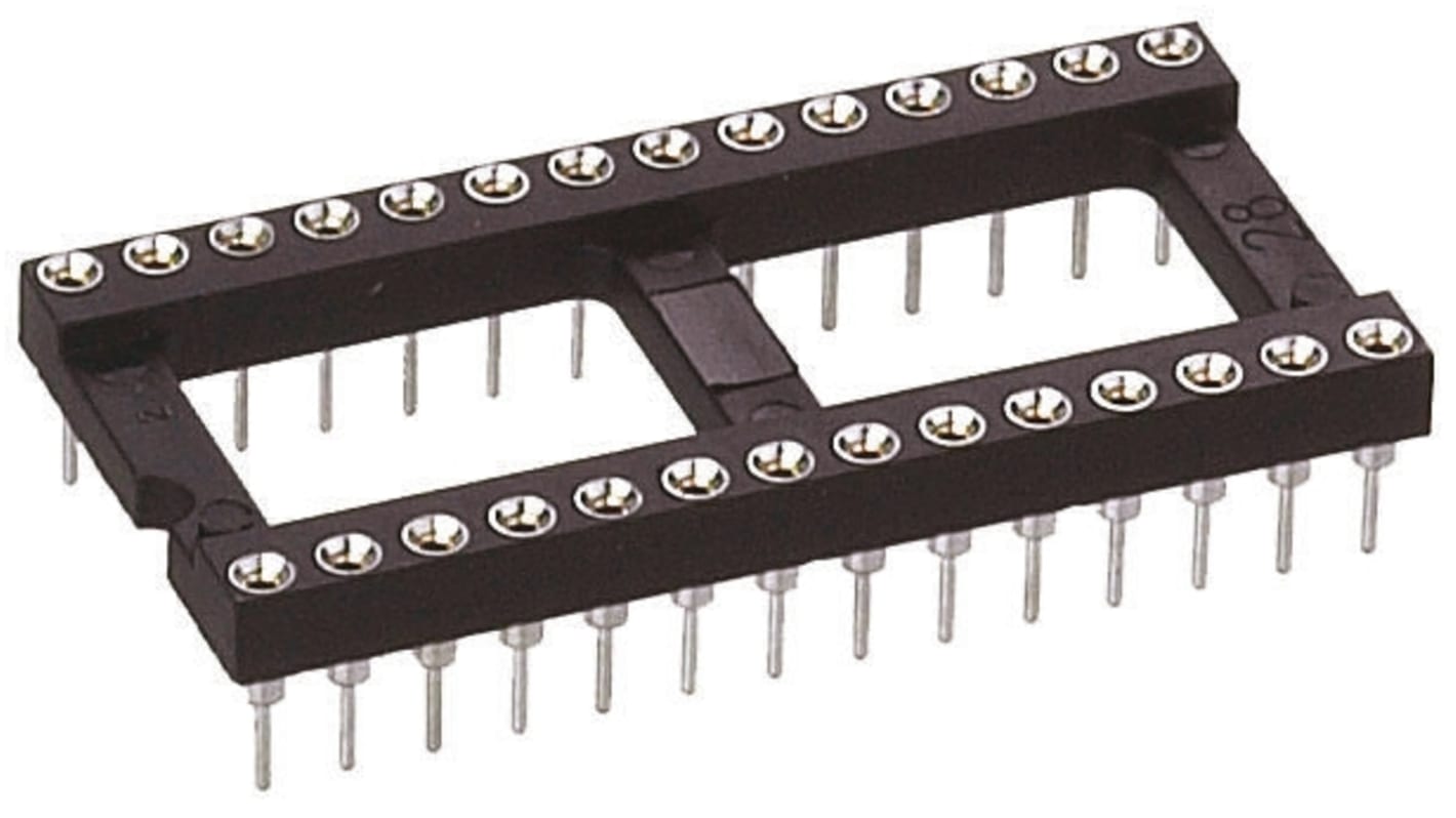 Preci-Dip 2.54mm Pitch Vertical 48 Way, Through Hole Turned Pin Open Frame IC Dip Socket, 1A