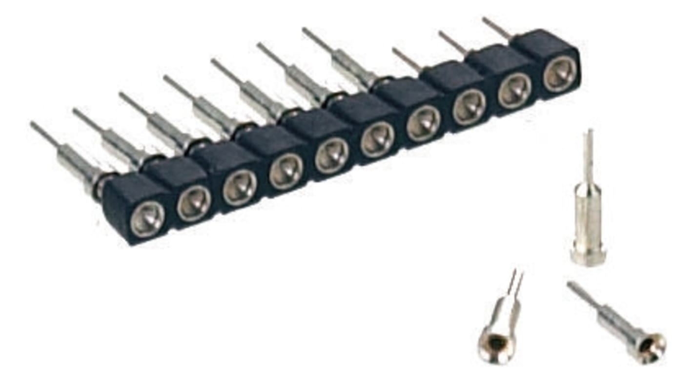 7 Way Preci-Dip Straight Through Hole 2.54mm Socket Contact Carrier, Solder, 3A 100 V ac, 150 V dc