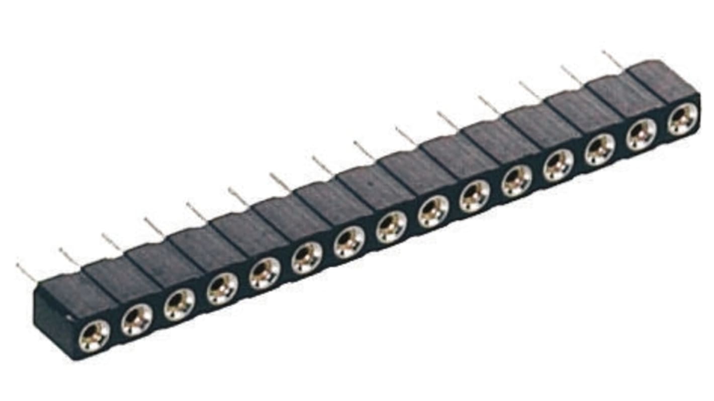 Preci-Dip SIP9插座 SIL插座, 2.54mm节距, THT, 直向, 22.86 x 2.54 x 4.2mm