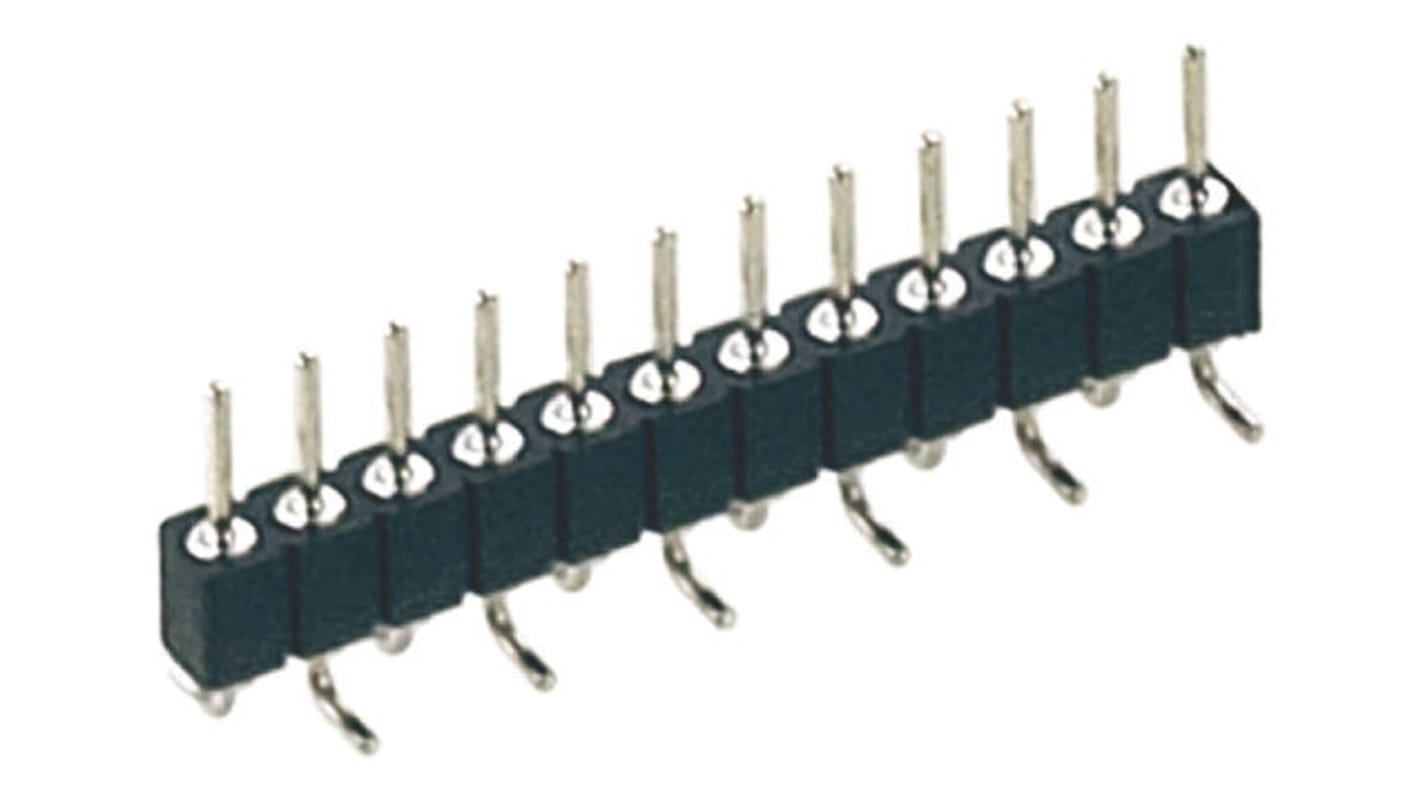Preci-Dip Stiftleiste Stecker Gerade, 12-polig / 1-reihig, Raster 2.0mm, Lötanschluss-Anschluss, 3.0A, Nicht ummantelt
