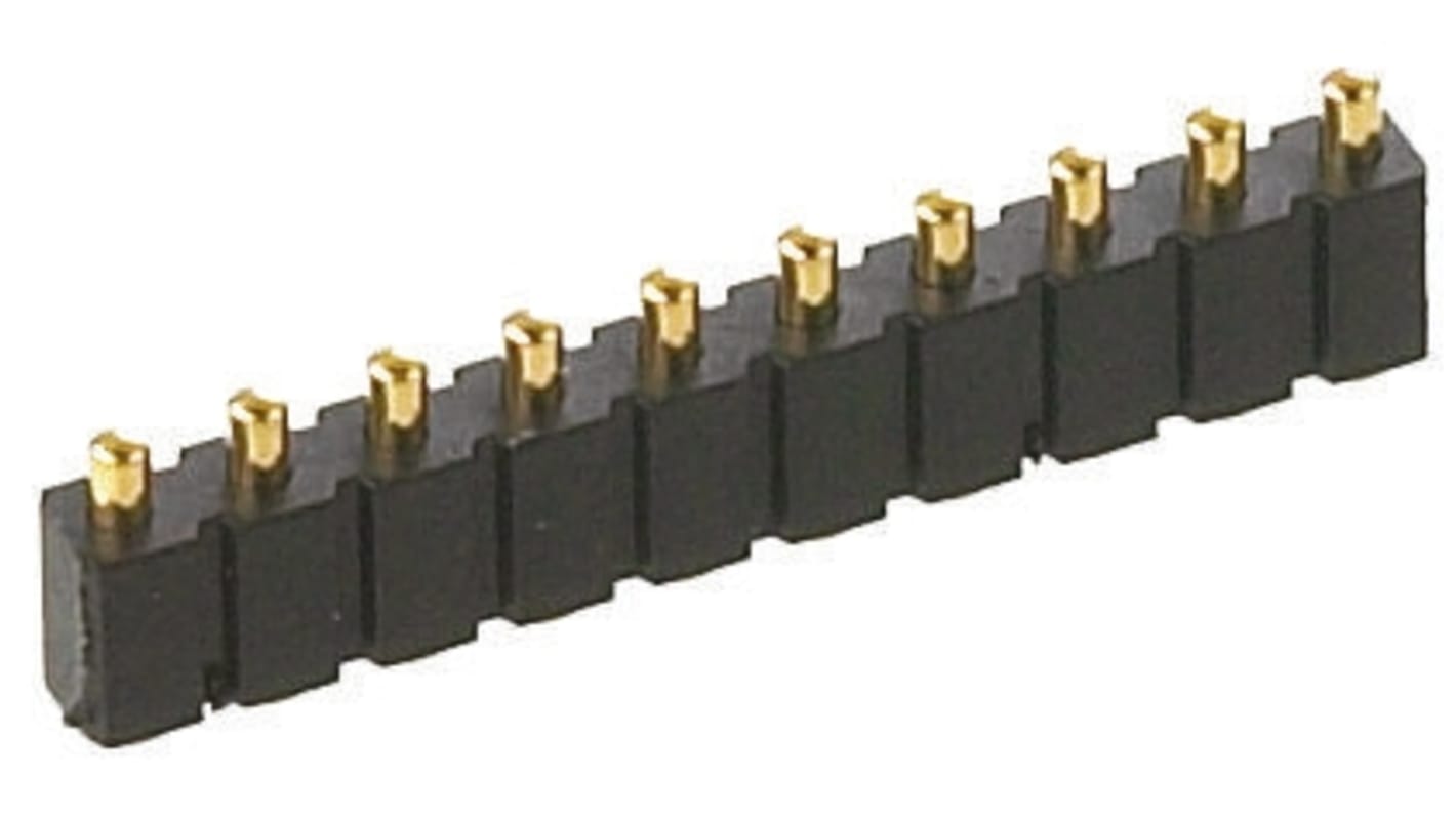 Preci-Dip Straight Surface Mount Spring Loaded Connector, 5 Contact(s), 2.54mm Pitch, 1 Row(s), Shrouded