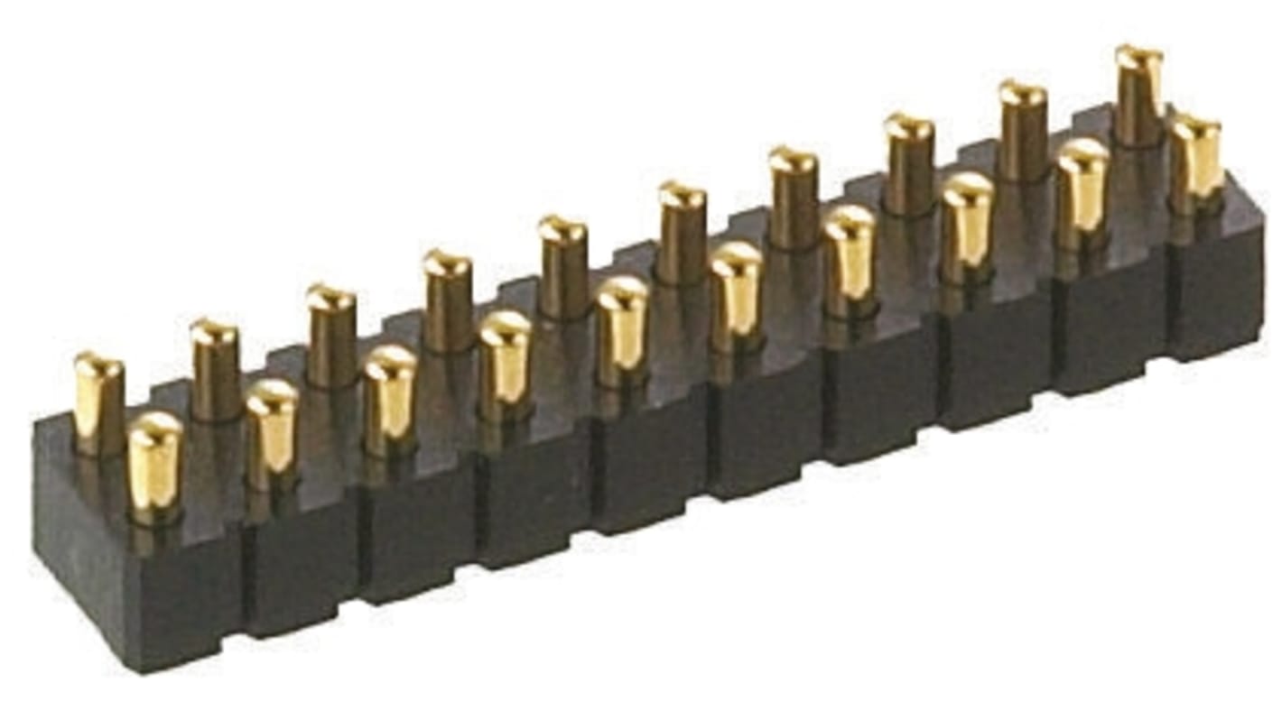 Preci-Dip Straight Surface Mount Spring Loaded Connector, 10 Contact(s), 2.54mm Pitch, 2 Row(s), Shrouded