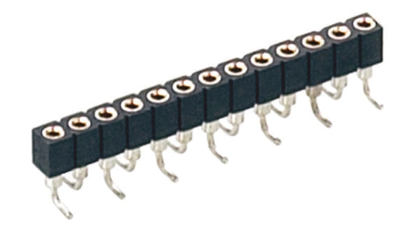 Preci-Dip SIP5插座 SIL插座, 2mm节距, SMT, 直向, 10 x 2.2 x 2.8mm