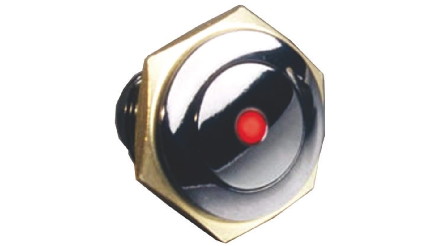ITW Switches 57M Series Illuminated Push Button Switch, Momentary, Panel Mount, 16.1mm Cutout, SPST, Red LED, 48V dc,