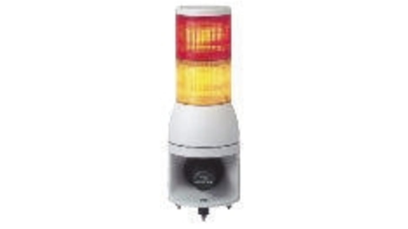 Schneider Electric Harmony XVC1 LED Signalturm 2-stufig Linse Rot/Gelb LED Orange, Rot + Motorsirene Blitz, Dauer 371mm