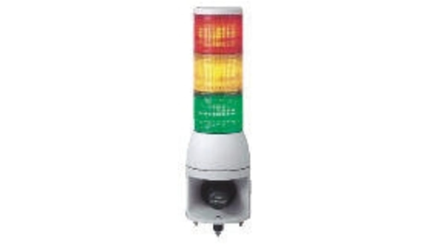 Schneider Electric Harmony XVC1 Series Red/Green/Amber Buzzer Signal Tower, 3 Lights, 24 V dc, Surface Mount