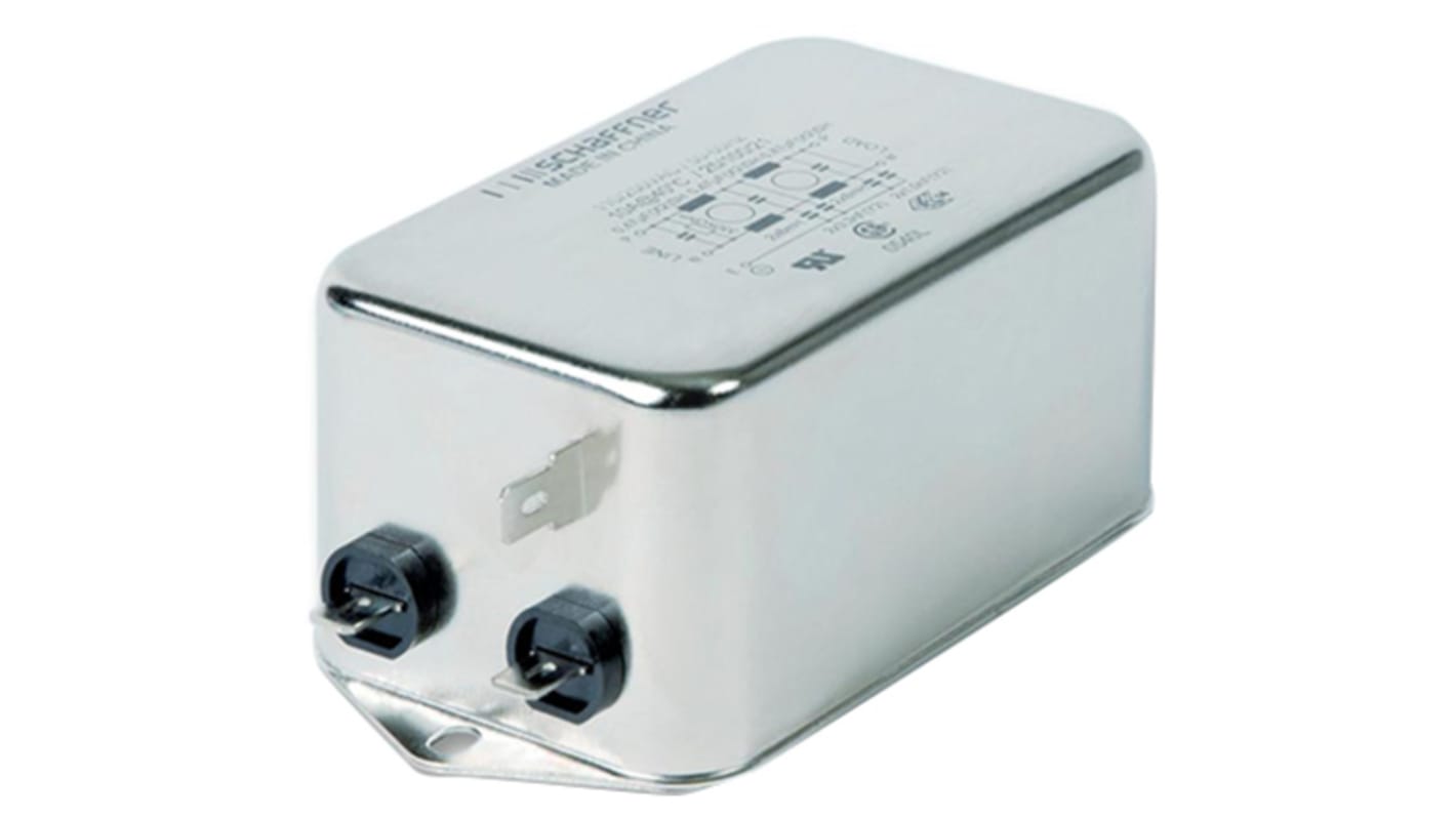 Schaffner 单相EMI滤波器, 3A, 250 V 交流/直流, 0 → 400Hz, 法兰安装, Fast-On接端, 二阶, FN2090系列