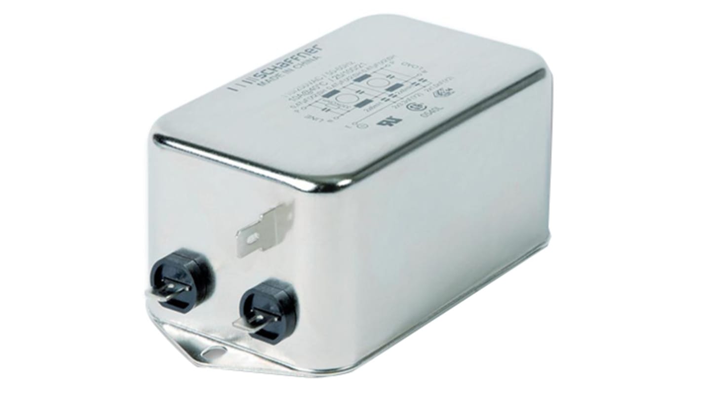 Schaffner, FN2090 16A 250 V ac/dc 0 → 400Hz, Chassis Mount EMI Filter, Fast-On, Single Phase