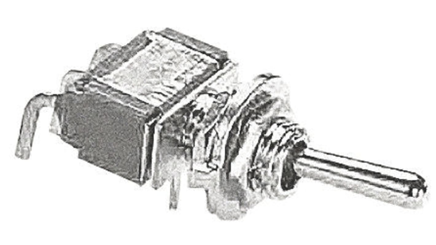 TE Connectivity Toggle Switch, PCB Mount, Latching, DPDT, Through Hole Terminal