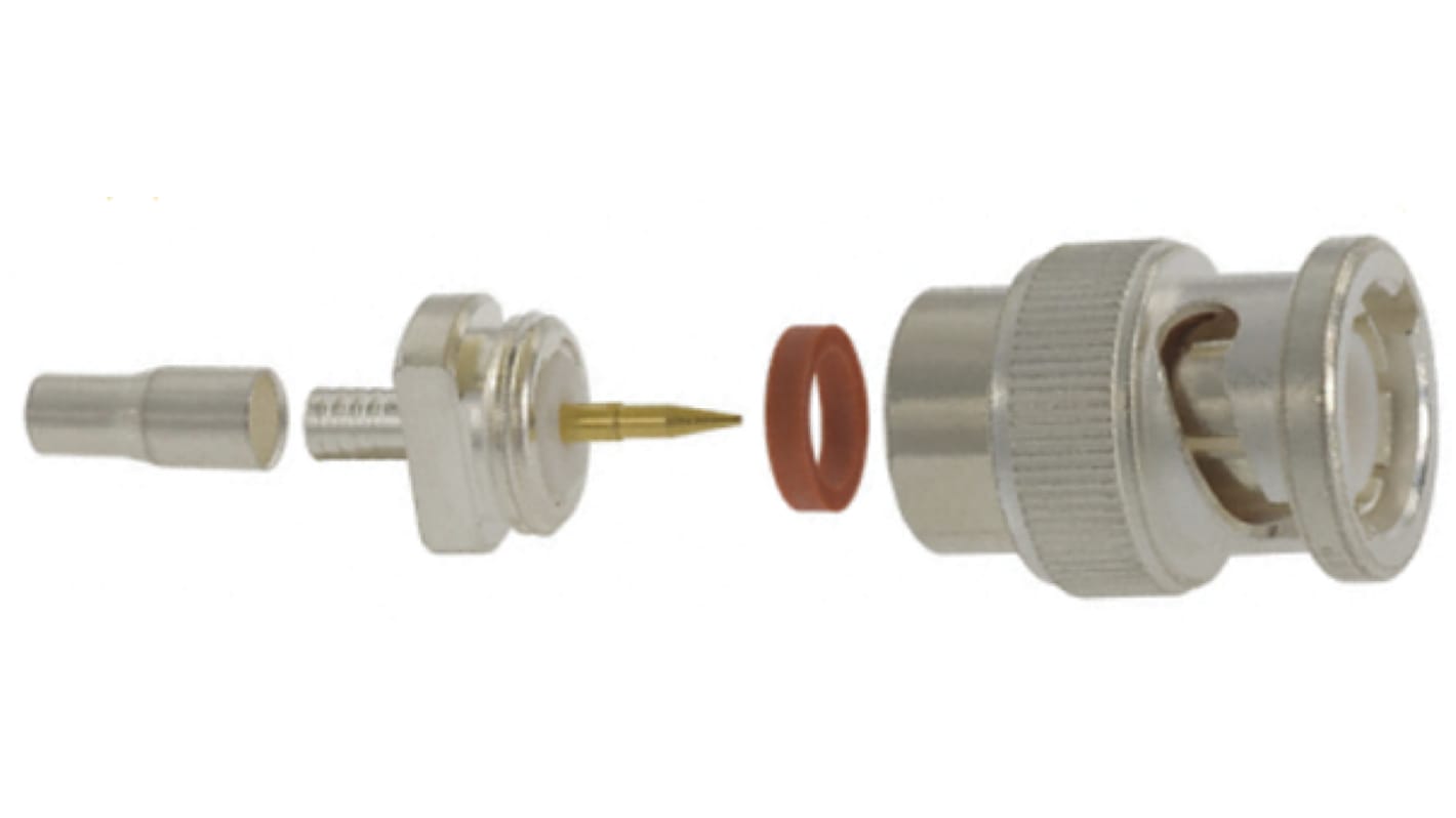 TE Connectivity, Plug Cable Mount BNC Connector, 50Ω, Crimp Termination, Straight Body