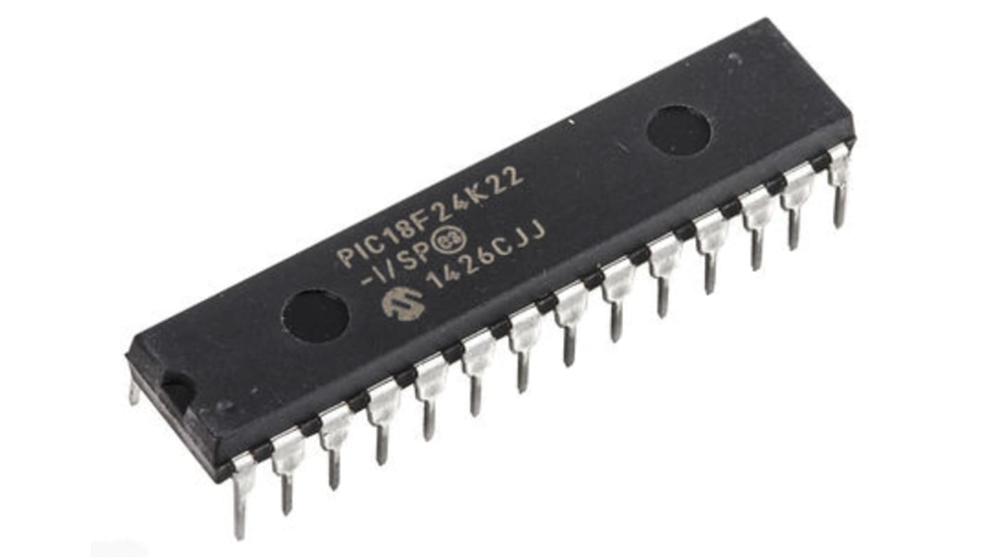 Microchip PIC18F24K22-I/SP, 8bit PIC Microcontroller, PIC18F, 64MHz, 16 kB Flash, 28-Pin SPDIP