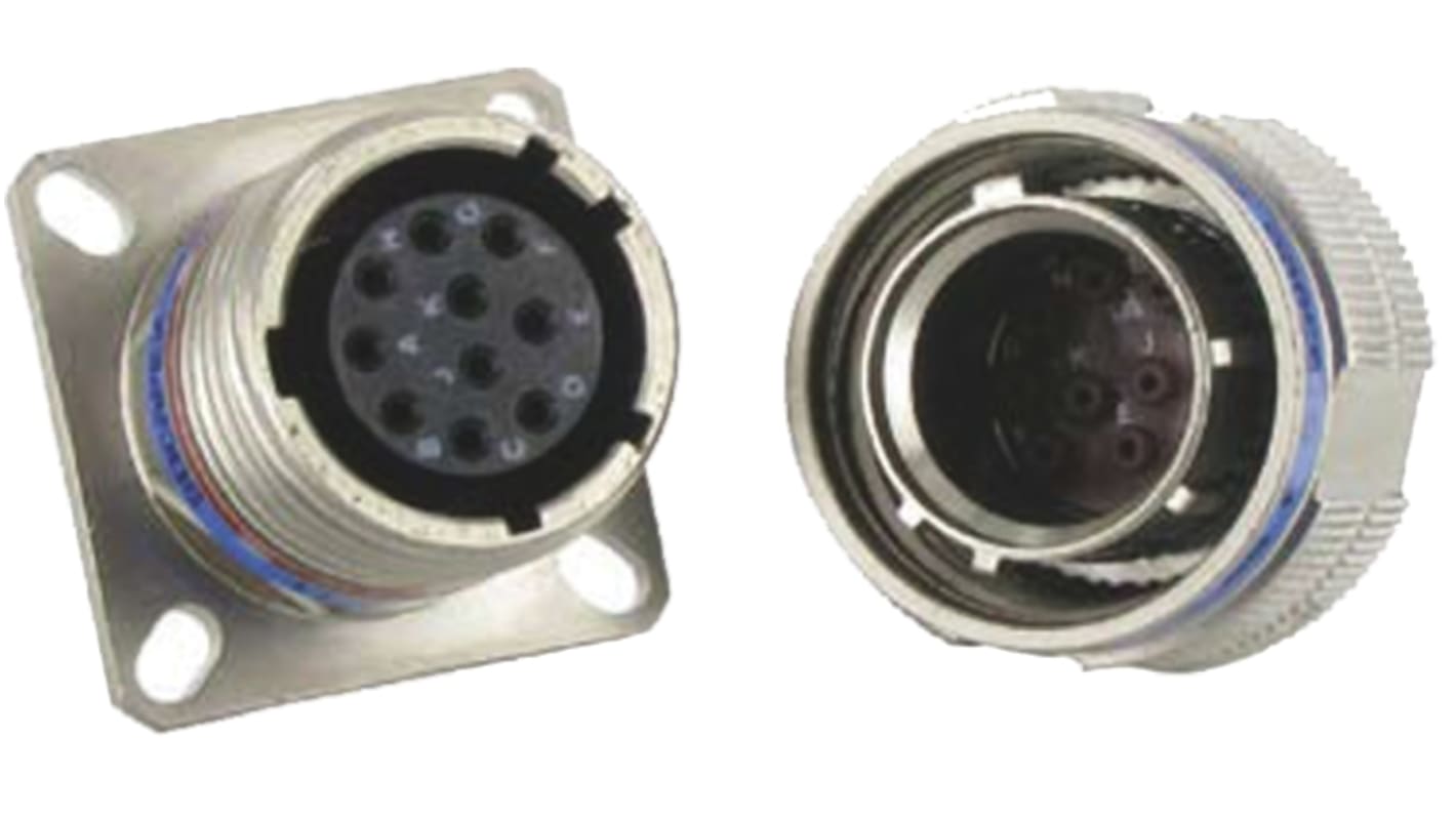Amphenol Socapex, TV 6 Way MIL Spec Circular Connector Receptacle, Pin Contacts,Shell Size 11, Screw Coupling,