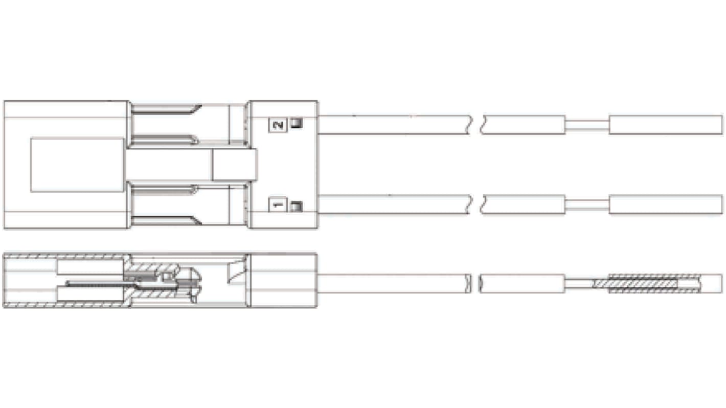 TE Connectivity SlimSeal SSL Series Cable Assembly, Female, 2-Way, IP67