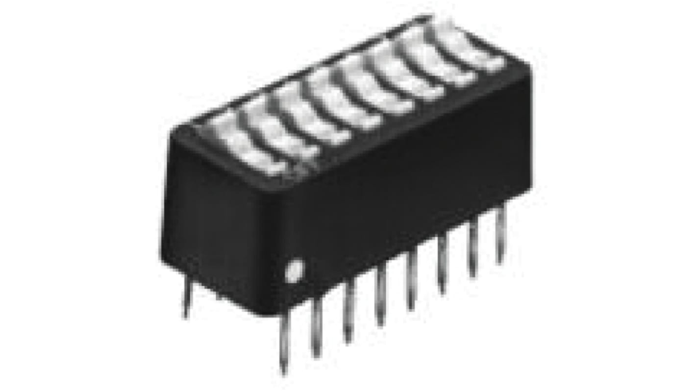 TE Connectivity 8 Way Through Hole DIP Switch SPST, Rocker Actuator