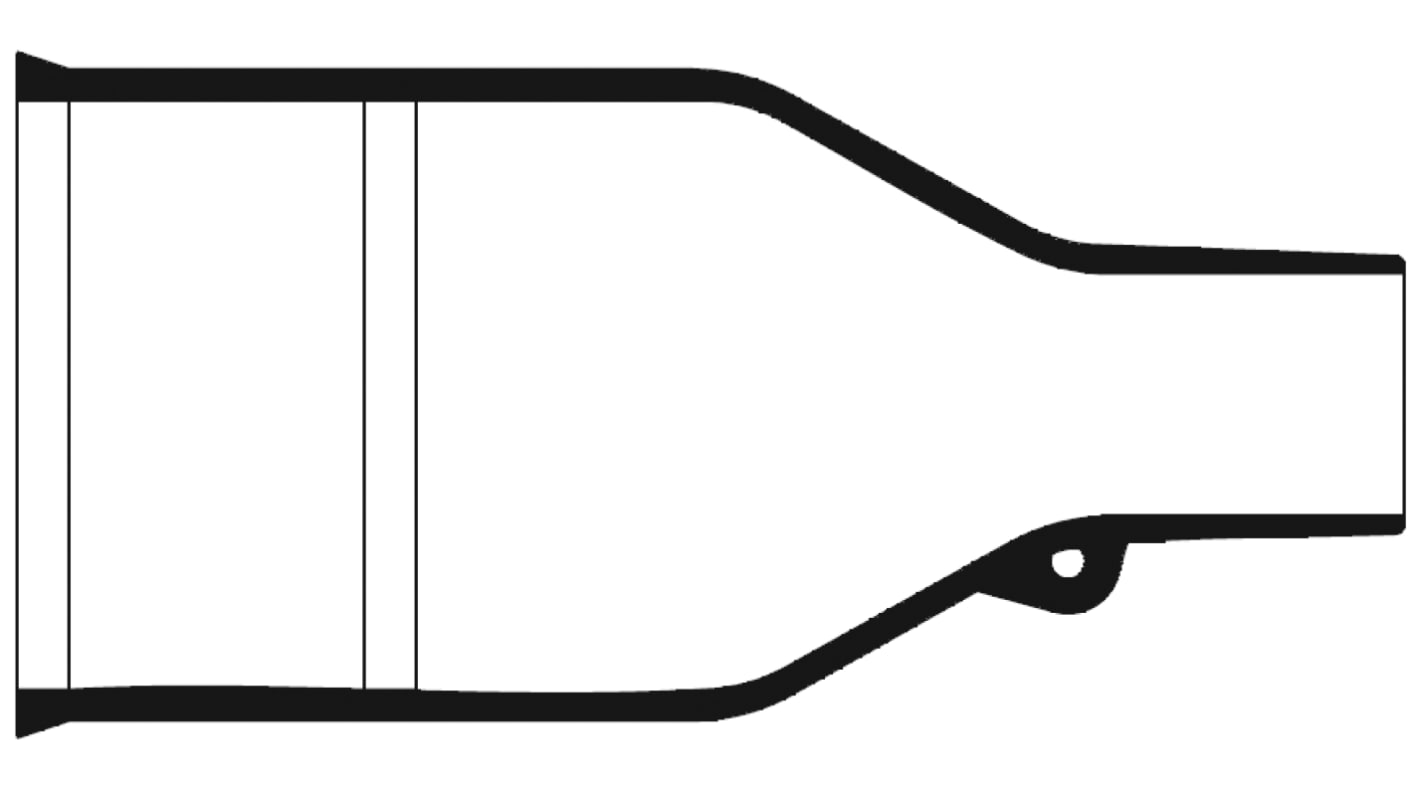 TE Connectivity Straight Cable Boot, Fluoroelastomer, 36mm