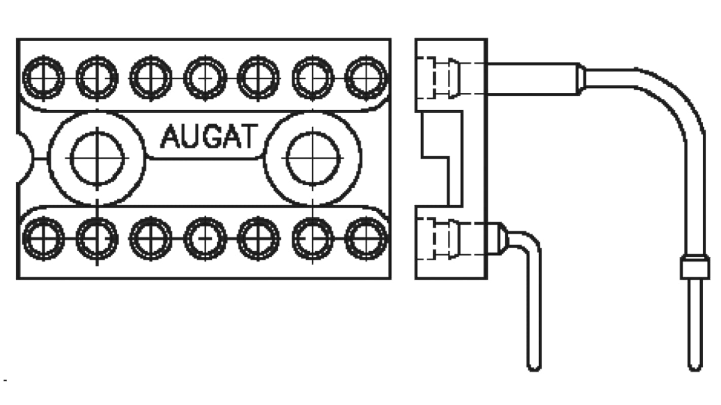 TE Connectivity 2.54mm Pitch Right Angle 14 Way, Through Hole Turned Pin Closed Frame IC Dip Socket, 3A