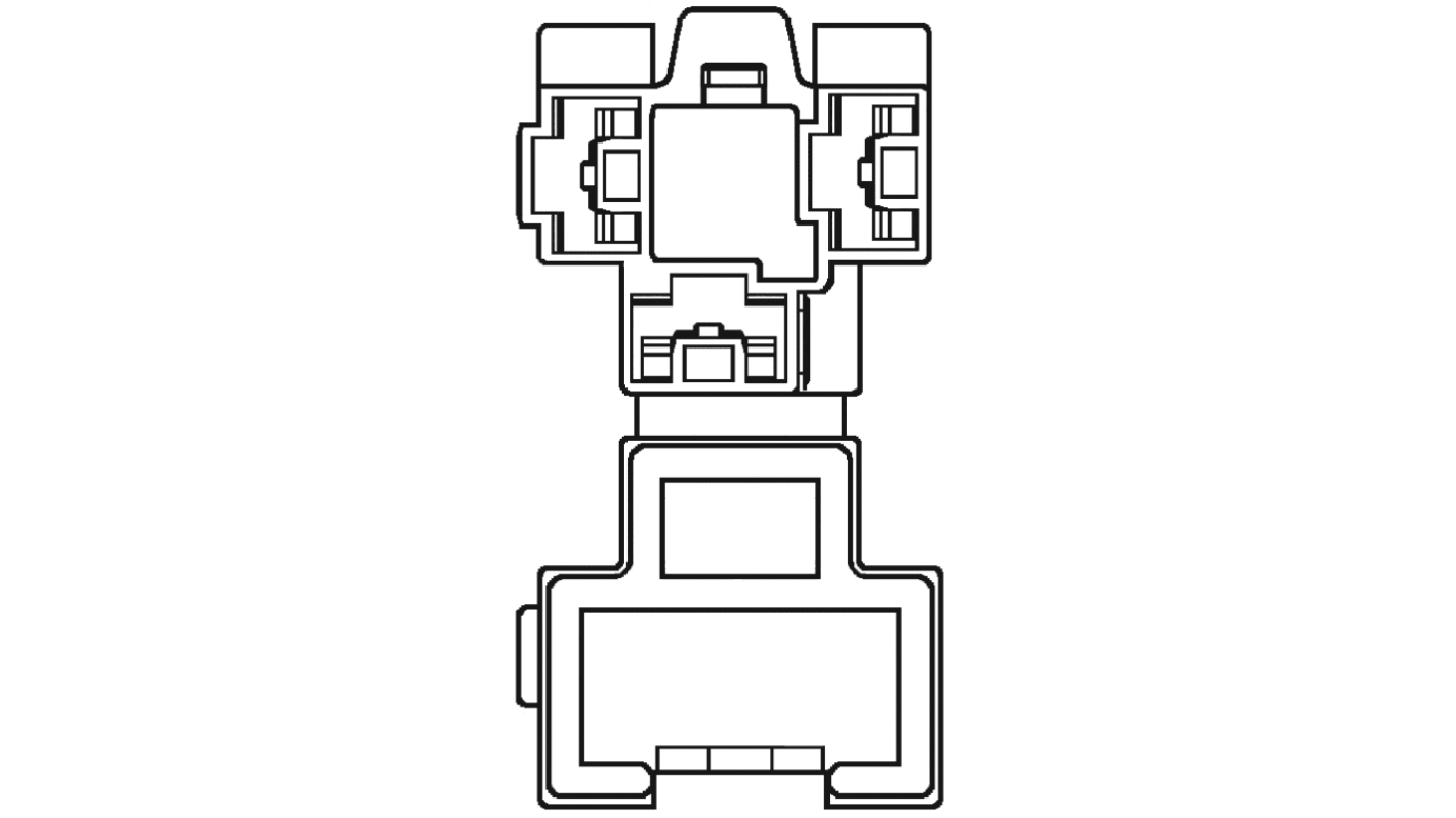 TE Connectivity, Positive Lock .312 3 Way Nylon 66 Crimp Terminal Housing, 6.35mm Tab Size, Natural