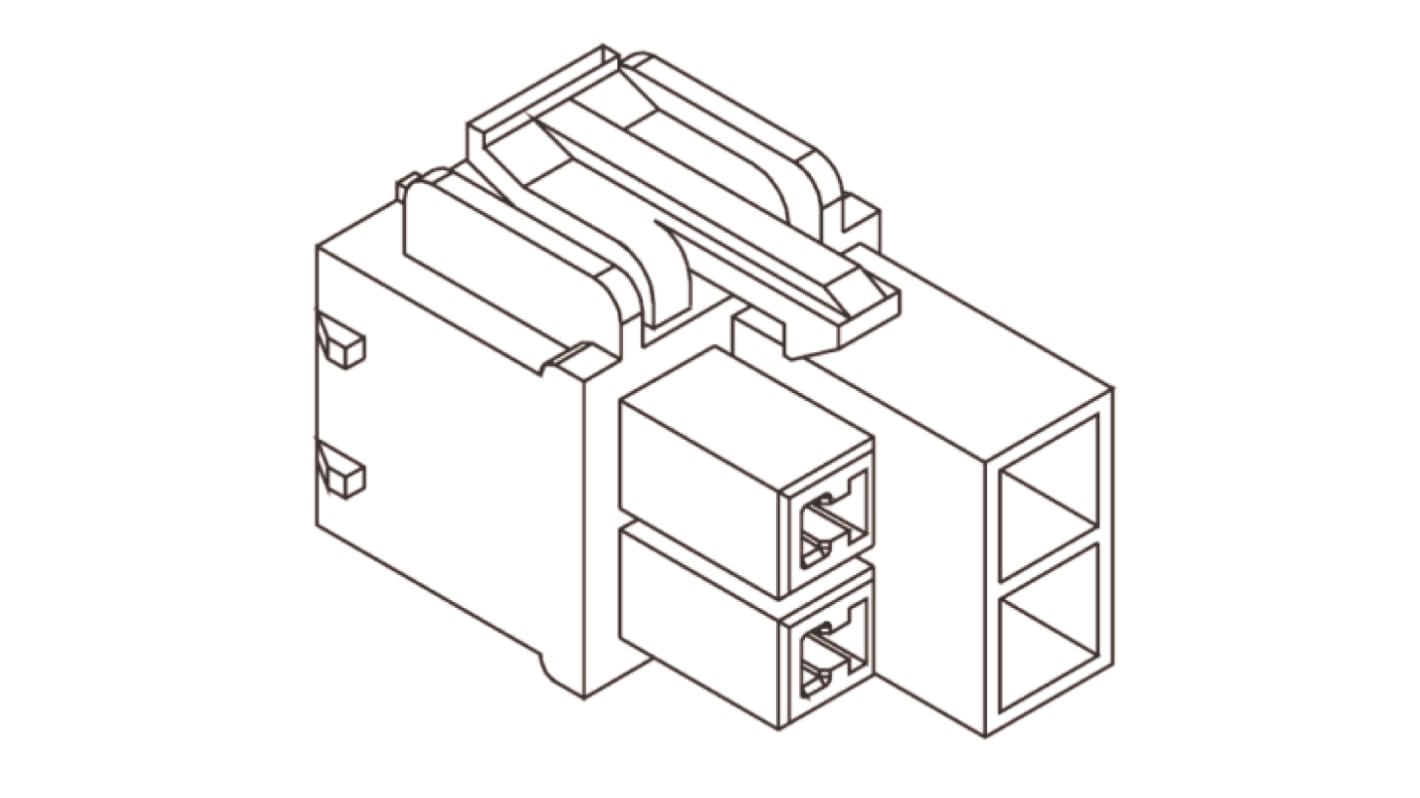 Molex, VersaBlade Male Connector Housing, 6.2mm Pitch, 2 Way, 1 Row