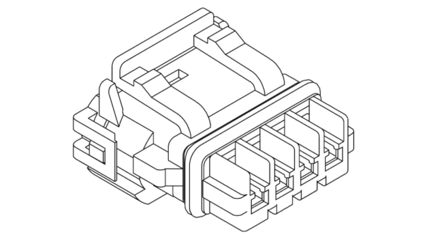 Molex, Mizu-P25, Konnektorhus til brug i biler, 3-Polet Hun, 1 Række, Kabelmontering