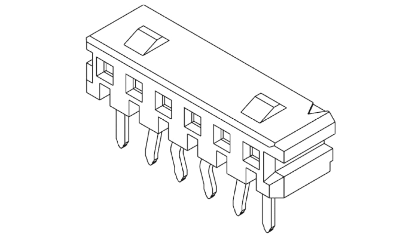 Molex Right Angle Through Hole Mount PCB Socket, 10-Contact, 1-Row, 2mm Pitch, Solder Termination