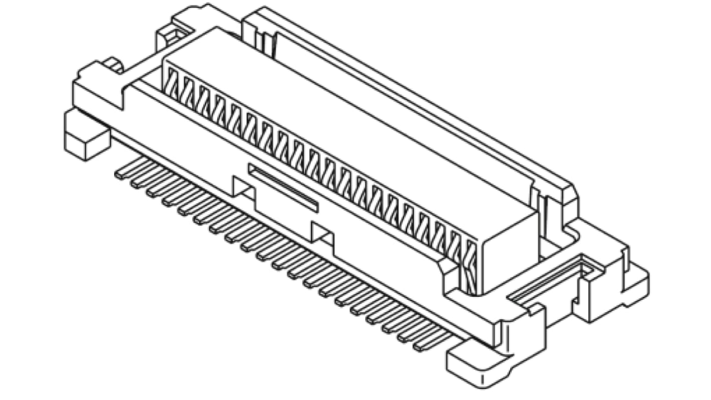 Conector hembra para PCB Molex serie SlimStack 54167, de 60 vías en 2 filas, paso 0.5mm, 50 V, 500mA, Montaje