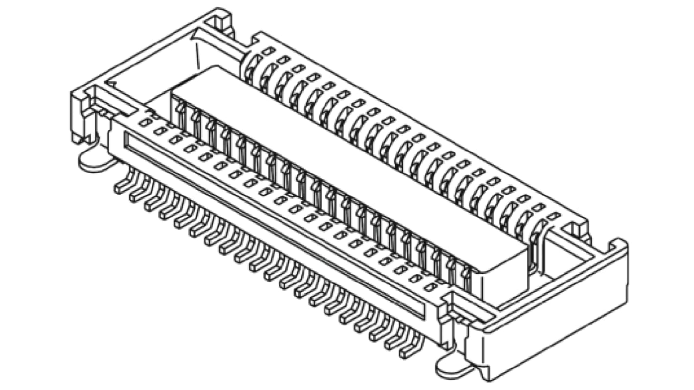 Conector hembra para PCB Molex serie SlimStack 54363, de 40 vías en 2 filas, paso 0.5mm, 50 V, 500mA, Montaje