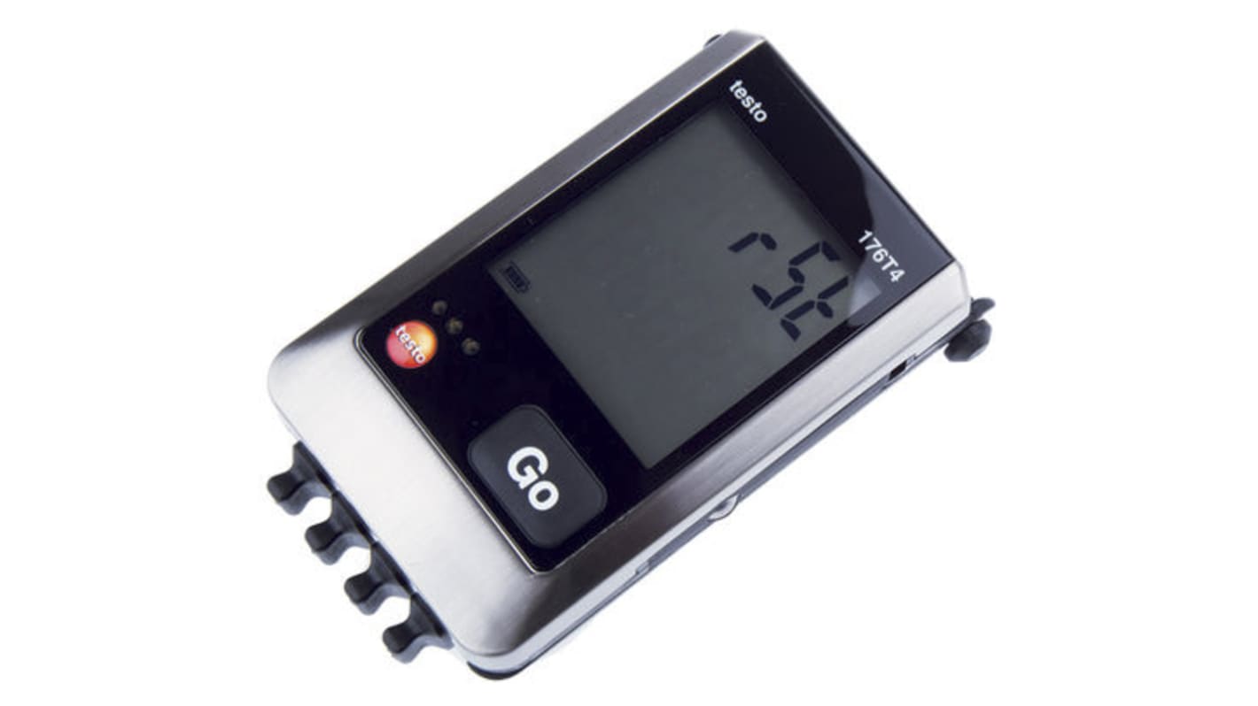 Testo 温度数据记录仪, 4输入, USB接口, 最大可测+400 (T) °C ， +750 (J) °C ， +1000 (K) °C, 176-T4