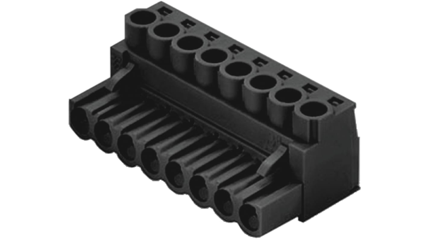 Weidmuller BL 5.08 Series Pluggable Terminal Block, 10-Contact, 5.08mm Pitch, Cable Mount, 1-Row, Screw Termination