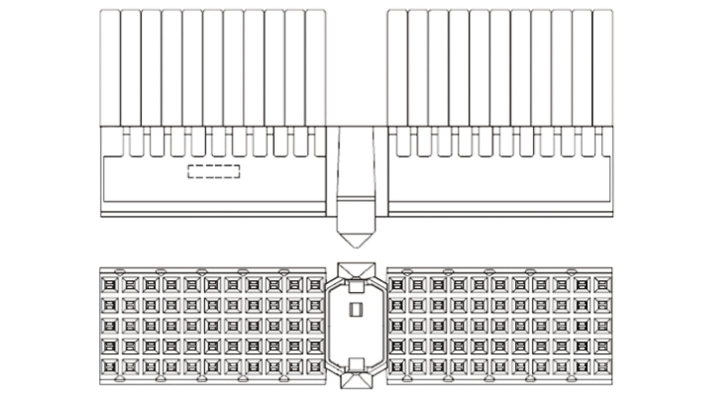 TE Connectivity Z-PACK HM Leiterplattenbuchse gewinkelt 110-polig / 5-reihig, Raster 2mm