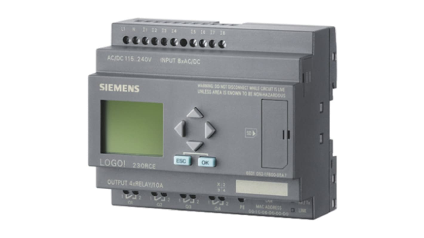 Siemens LOGO! 7 Logikmodul, 115 V ac/dc, 230 V ac/dc, 8-Eingänge / 4-Ausgänge