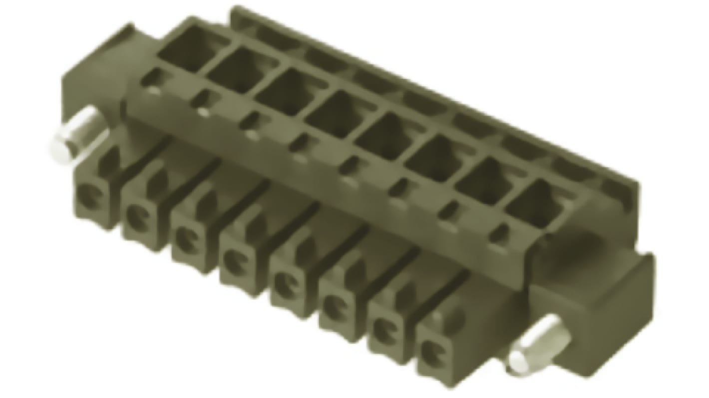 Weidmuller 3.81mm Pitch 10 Way Right Angle Pluggable Terminal Block, Plug, Cable Mount, Screw Termination