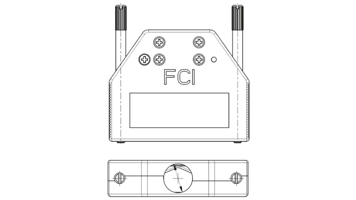 Amphenol Communications Solutions 25针D-Sub外壳, 压铸锌壳体, 直向, B尺寸, 银色, 8655MH系列