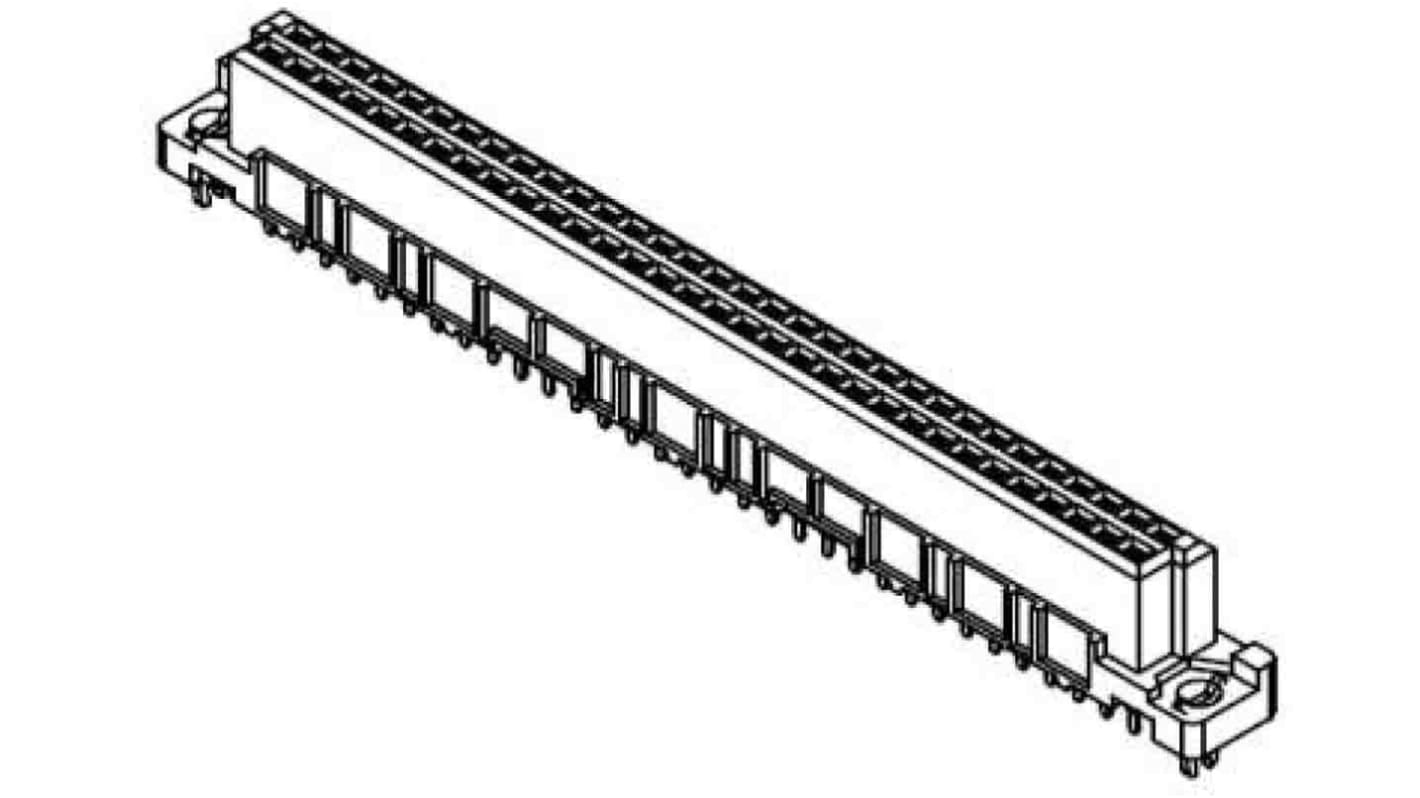 Conector DIN 41612 hembra Harting de 64 contactos serie 09 03, paso 2.54mm, 2 filas, clase C2