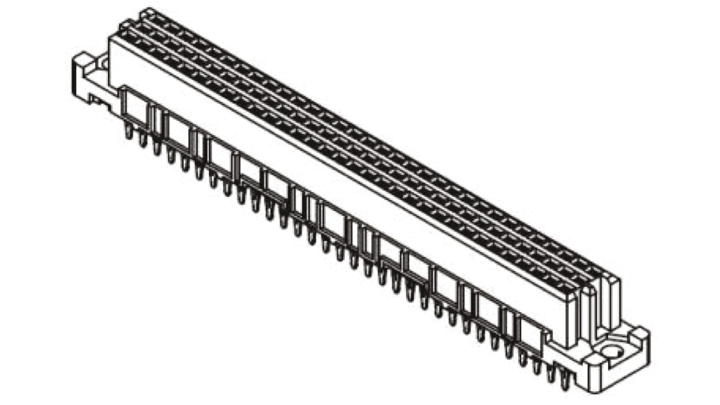 Connettore DIN 41612 HARTING Femmina, Ad angolo diritto, 96 vie 3 file, terminazione a saldare