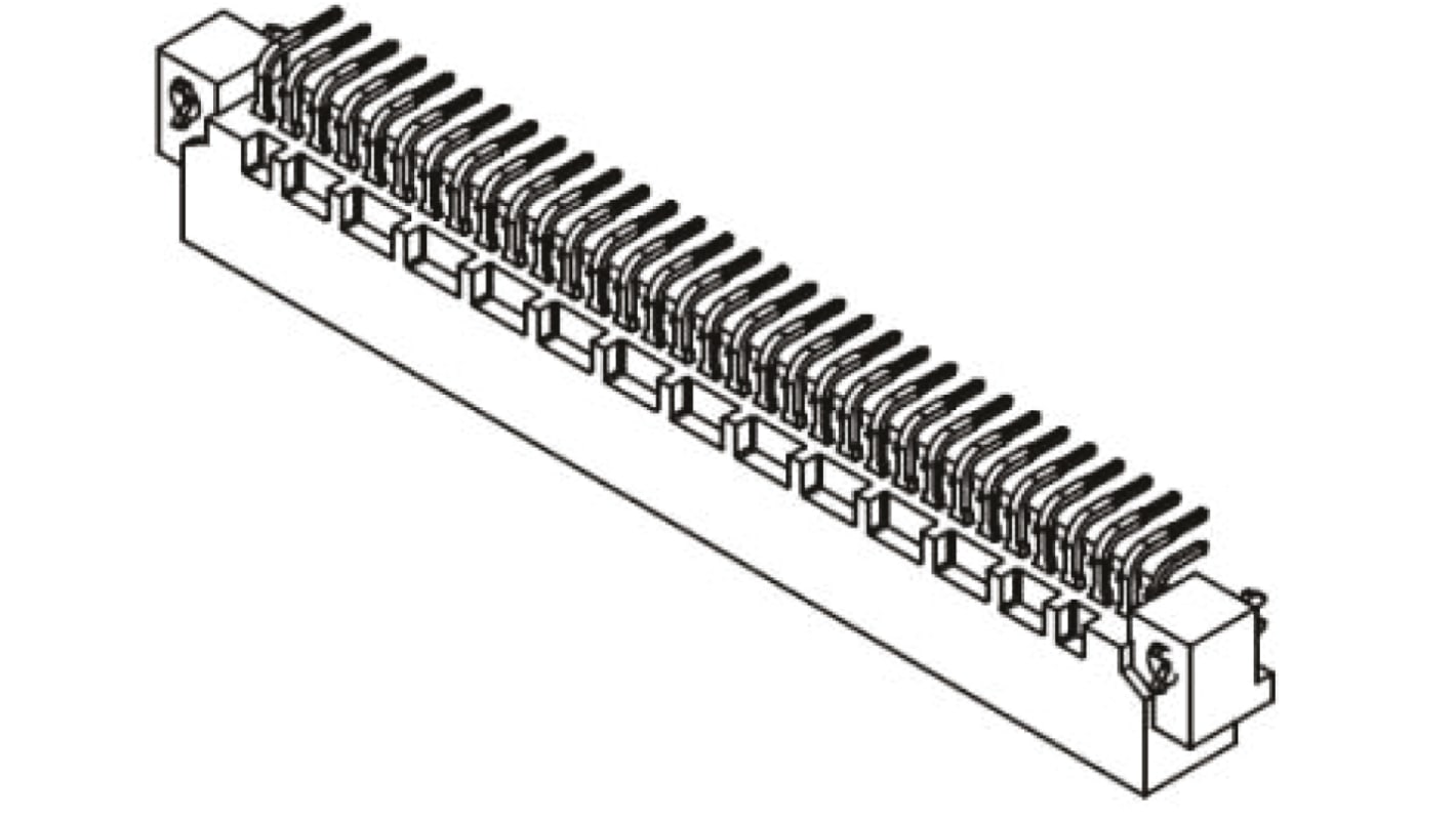 HARTING 09 03 64 Way 2.54mm Pitch, Type B Class C2, 2 Row, Right Angle DIN 41612 Connector, Plug