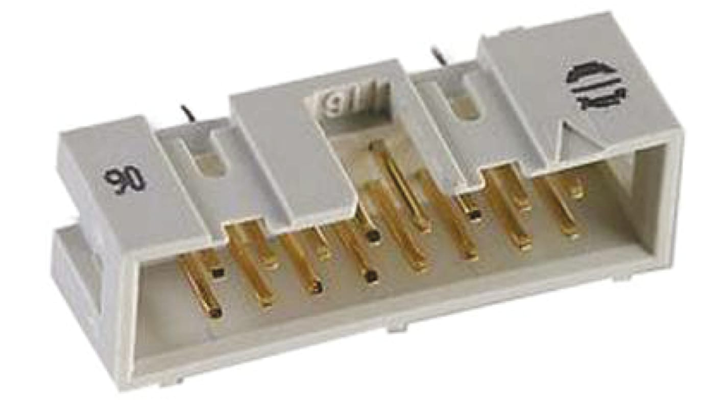 Wtyk PCB 16-pinowe raster: 2.54mm 2-rzędowe HARTING Przewlekany 1.0A 500.0 V.