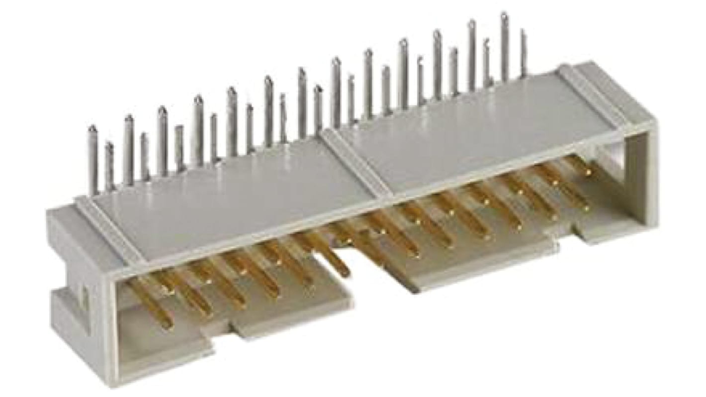 Harting SEK 18 Series Right Angle Through Hole PCB Header, 26 Contact(s), 2.54mm Pitch, 2 Row(s), Shrouded